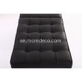 Knoll Black Leather Bench